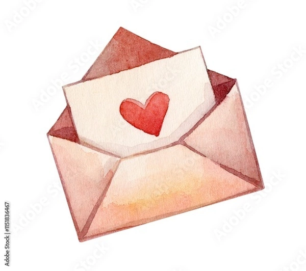 Fototapeta Heartfelt message in a pastel envelope with a charming design