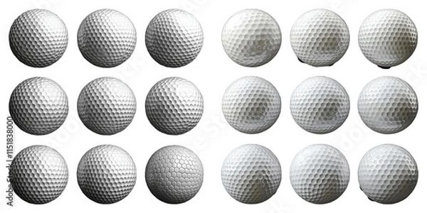Obraz Golf balls display indoor studio photography sports environment high angle view texture study