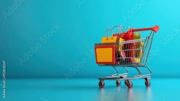Fototapeta "A World of Possibilities Delivered: A Visual Representation of Online Shopping and E-commerce