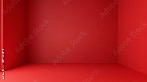 Obraz Empty red room with studio lighting 