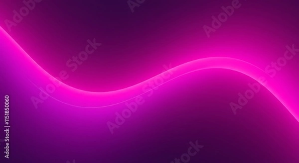 Obraz Abstract neon pink purple gradient. Smooth curve wave lines.