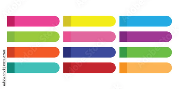 Fototapeta Post note stickers. Collection of realistic labels, stickers, ribbons, tags and banners. Colourful sticky note set isolated on white background. Vector illustration. EPS 10