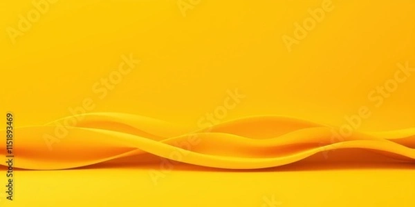 Fototapeta Abstract Yellow Curved Shapes Background with Empty Space for Text or Design