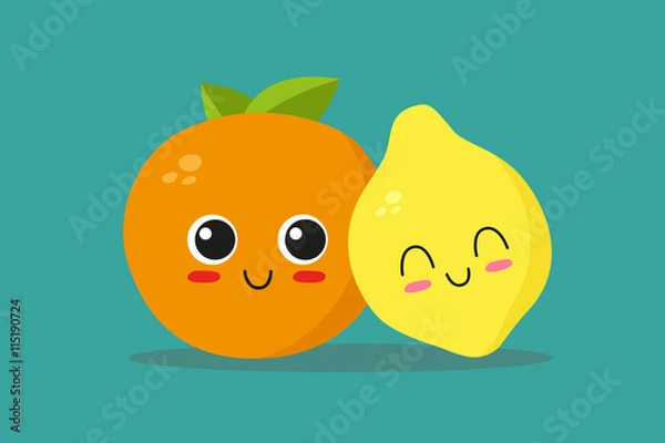Fototapeta Orange and lemon