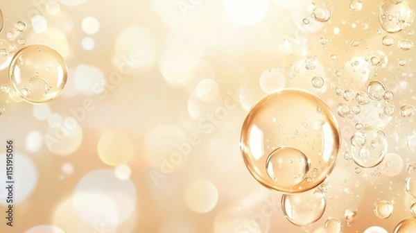 Obraz Golden Bubbles Abstract Background