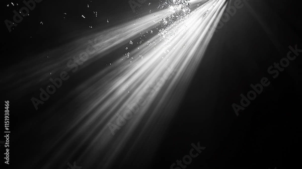 Fototapeta Bright Rays of Light Penetrate Dark Water Creating a Serene Underwater Atmosphere