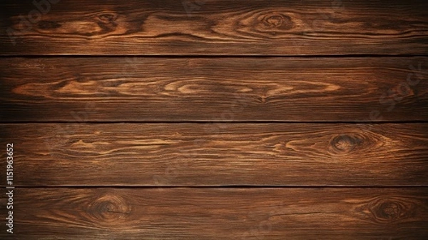 Fototapeta Warm Wood Texture. Rustic wooden planks with aged and weathered textures, warm tones, and bright daylight.