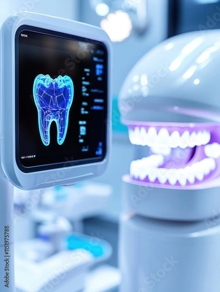 Obraz Dental X-ray Imaging Display in Modern Clinic Setup for Dentistry