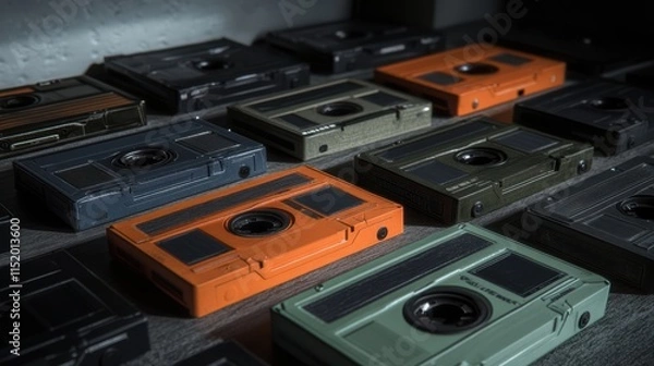 Obraz The Colorful Vintage Cassette Collection
