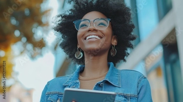 Obraz The Smiling Woman with Tablet