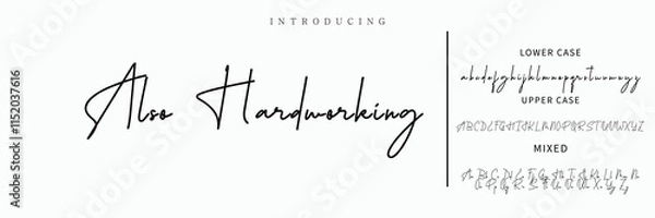 Fototapeta Signature Font Calligraphy Logotype Script Font Type Font lettering handwritten.
