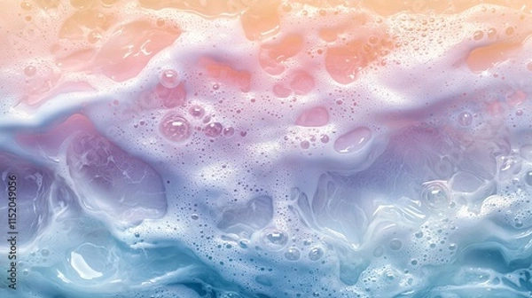 Fototapeta Colorful Foam Texture with Light Pastel Background