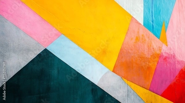 Fototapeta Vibrant abstract composition featuring bold colors and dynamic shapes, perfect for artistic and modern design.