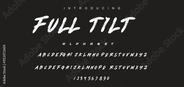 Fototapeta Vector brush style font, alphabet, and typeface