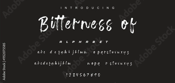 Fototapeta Vector brush style font, alphabet, and typeface