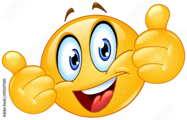 Obraz Kciuki w górę emotikonu