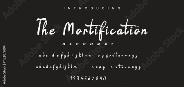 Fototapeta Vector brush style font, alphabet, and typeface