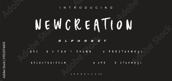 Fototapeta Vector brush style font, alphabet, and typeface