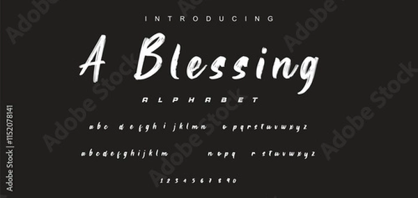Fototapeta Vector brush style font, alphabet, and typeface