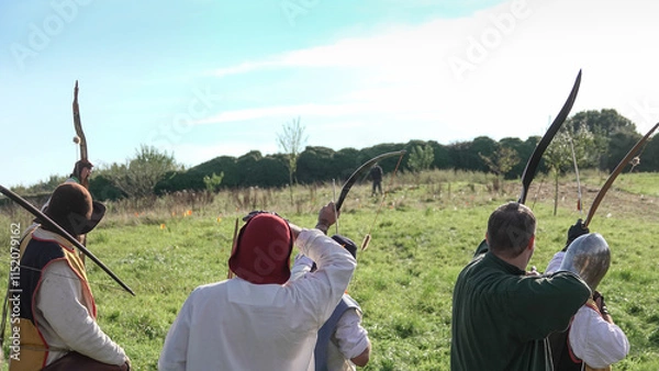 Fototapeta Groupe d'archers médiévaux