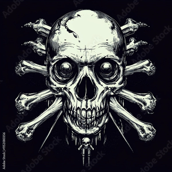 Fototapeta Skull and Crossbones Arm illustration