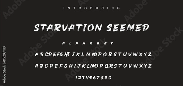 Fototapeta Vector brush style font, alphabet, and typeface