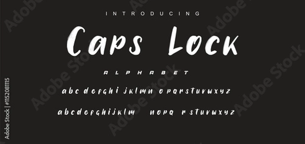 Fototapeta Vector brush style font, alphabet, and typeface