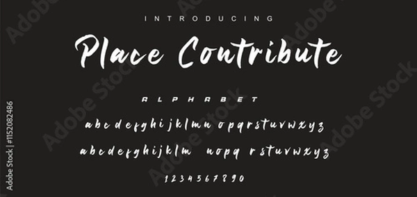 Fototapeta Vector brush style font, alphabet, and typeface