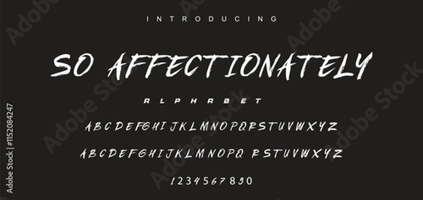 Fototapeta Vector brush style font, alphabet, and typeface
