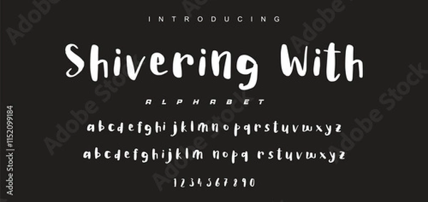 Fototapeta Abstract Marker Brush Font, Beach and Surf Font, include Uppercase and Lowercase Symbols