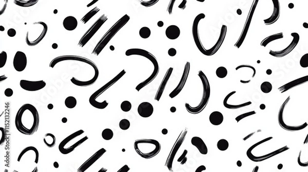 Obraz A bold doodlestyle pattern with thick squiggly lines and dots A creative abstract style perfect for childrens designs and whimsical art