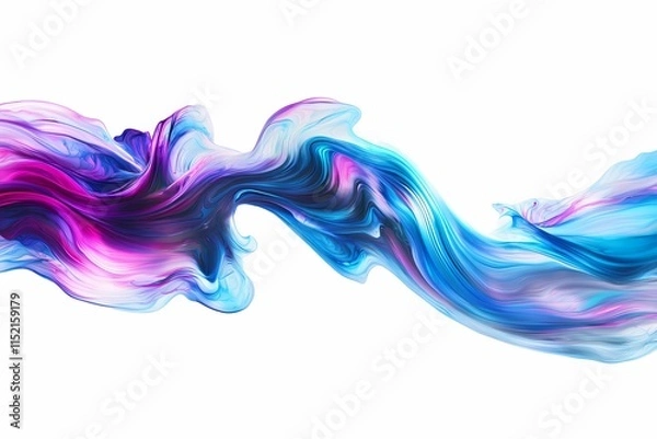 Fototapeta Colorful Flowing Waves of Abstract Art in Pink and Blue Tones