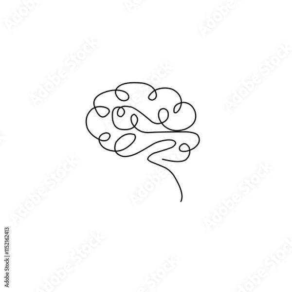 Fototapeta One Line Brain