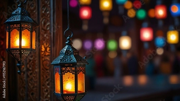 Fototapeta christmas lantern in the night