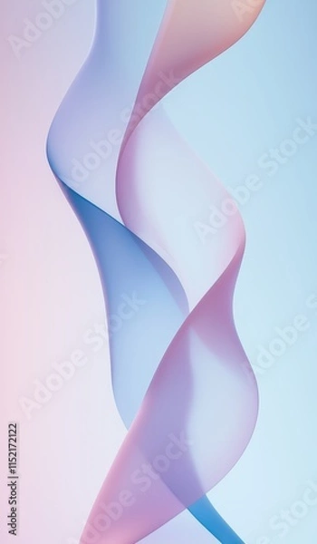 Fototapeta Abstract composition featuring pastel-colored waves flowing gracefully against a gradient background, creating a visually appealing and modern design