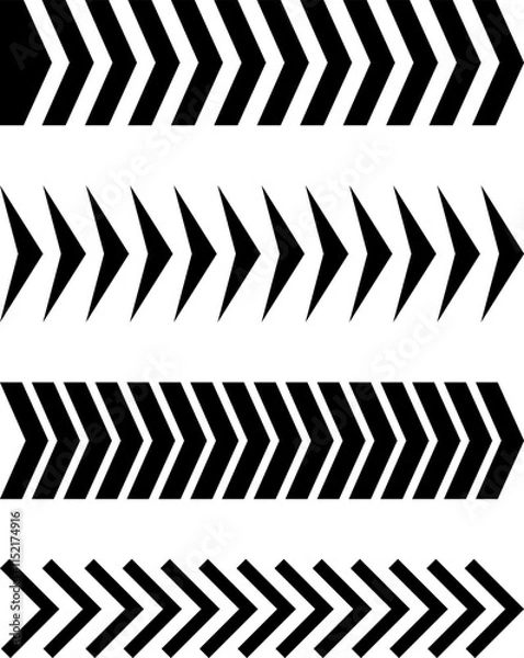 Obraz Sideways set. Linear signs collection. Arrow Design. Arrow Linear Fast Moving Signs Sideways Set. Design elements for your web, app, presentations, etc. Striped direction. Vector illustration.