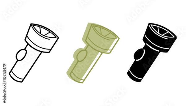 Fototapeta A small set of flashlights in different colors. Clip art for your projects.