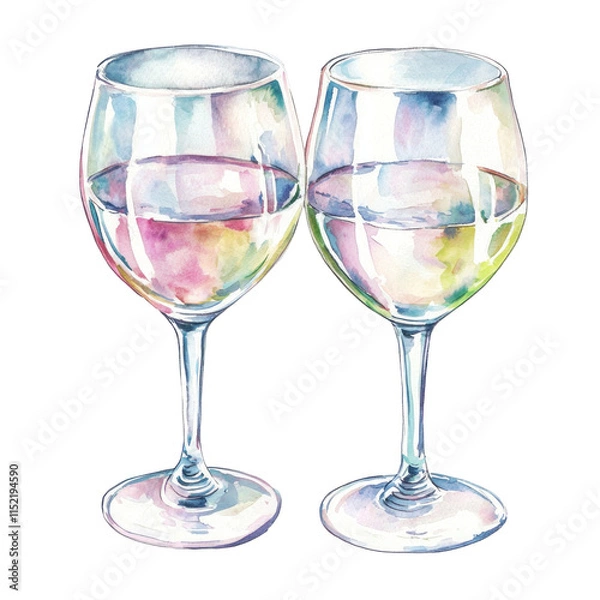 Fototapeta Pastel Retro Goblets for Stylish Dining