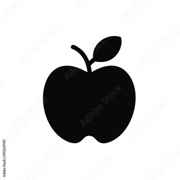 Fototapeta A apple icon vector silhouette symbol