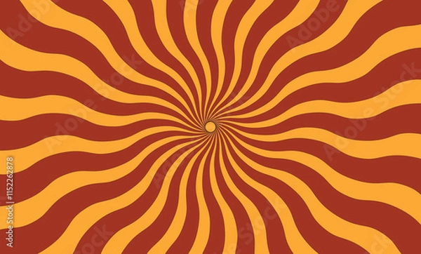 Fototapeta Sun Ray Radial Bg. Psychedelic Swirl Carnival Pattern. Retro Waves, Swirl, Twirl Background. Abstract Groovy Texture. Y2k Aesthetic