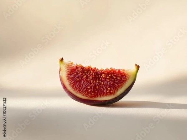 Fototapeta Close up of a sliced fig on a light background