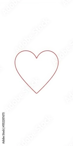 Fototapeta Classic, perfectly formed red heart shape, vector graphic, isolated on white, love symbol, isolated
