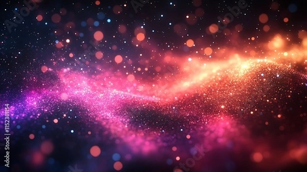 Obraz Radiant energy illuminates vibrant interstellar clouds in the cosmic void image