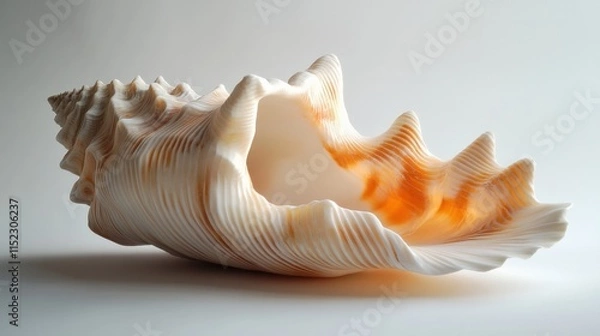Fototapeta a single seashell on a white surface