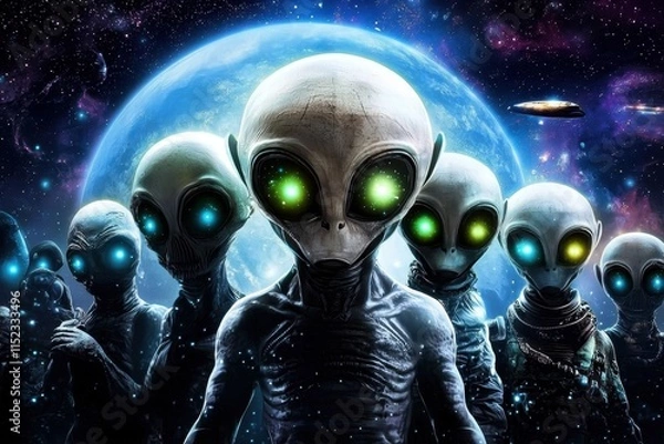 Fototapeta Unveiling the secrets of extraterrestrial life beyond Earth.