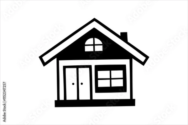 Obraz Simple monochrome house icon set