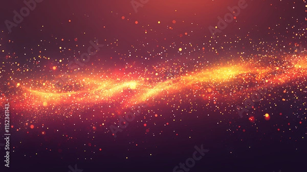Fototapeta Red gradient background with border bokeh red lights in blur effect. abstract sparkling backdrop for festive design, print and romantic themes with copy space. Dappled. Illustration