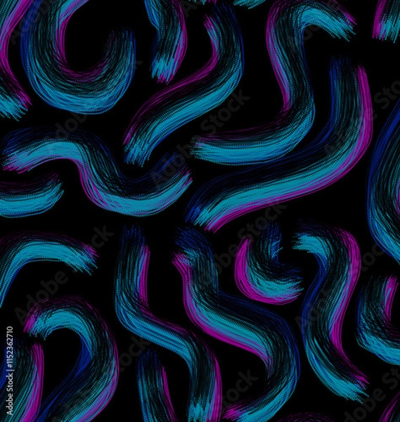 Obraz Seamless geometric pattern, brush strokes print.