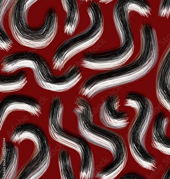 Obraz Seamless geometric pattern, brush strokes print.