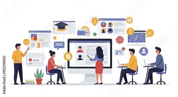 Obraz They design and develop online or blended learning programs, ensuring effective delivery of knowledge and fostering a motivating learning environment.